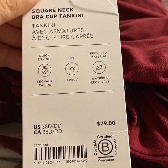 ❤️ Athleta Square Neck Bra Cup Tankini // CoffeeBerry - Picture 5 of 8